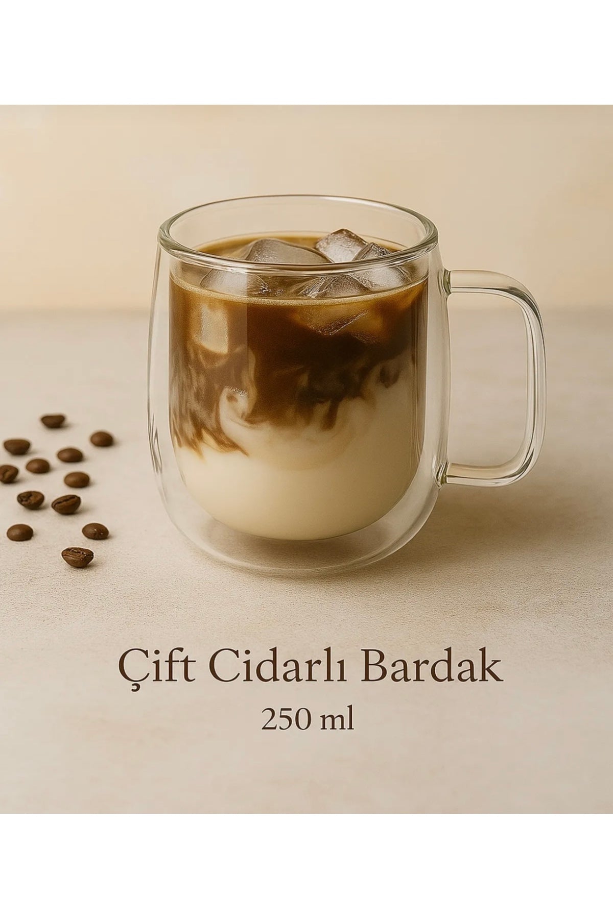 Berri 4 Adet Çift Cidarlı Isı Koruma Özellikli Kupa Bardak Kahve Fincanı Set