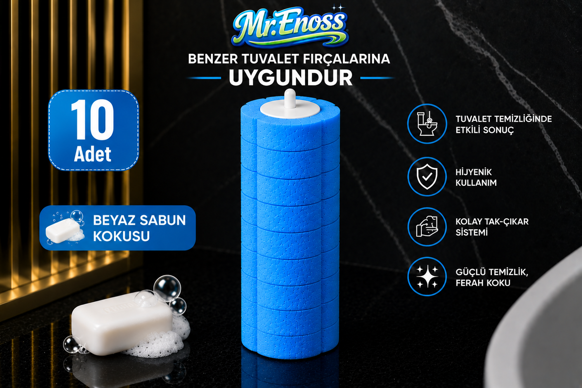 Beyaz Sabun Kokulu 10 Adet Köpüren Yedek Sünger Kullan At - ( Mekanızma Dahil Değildir)