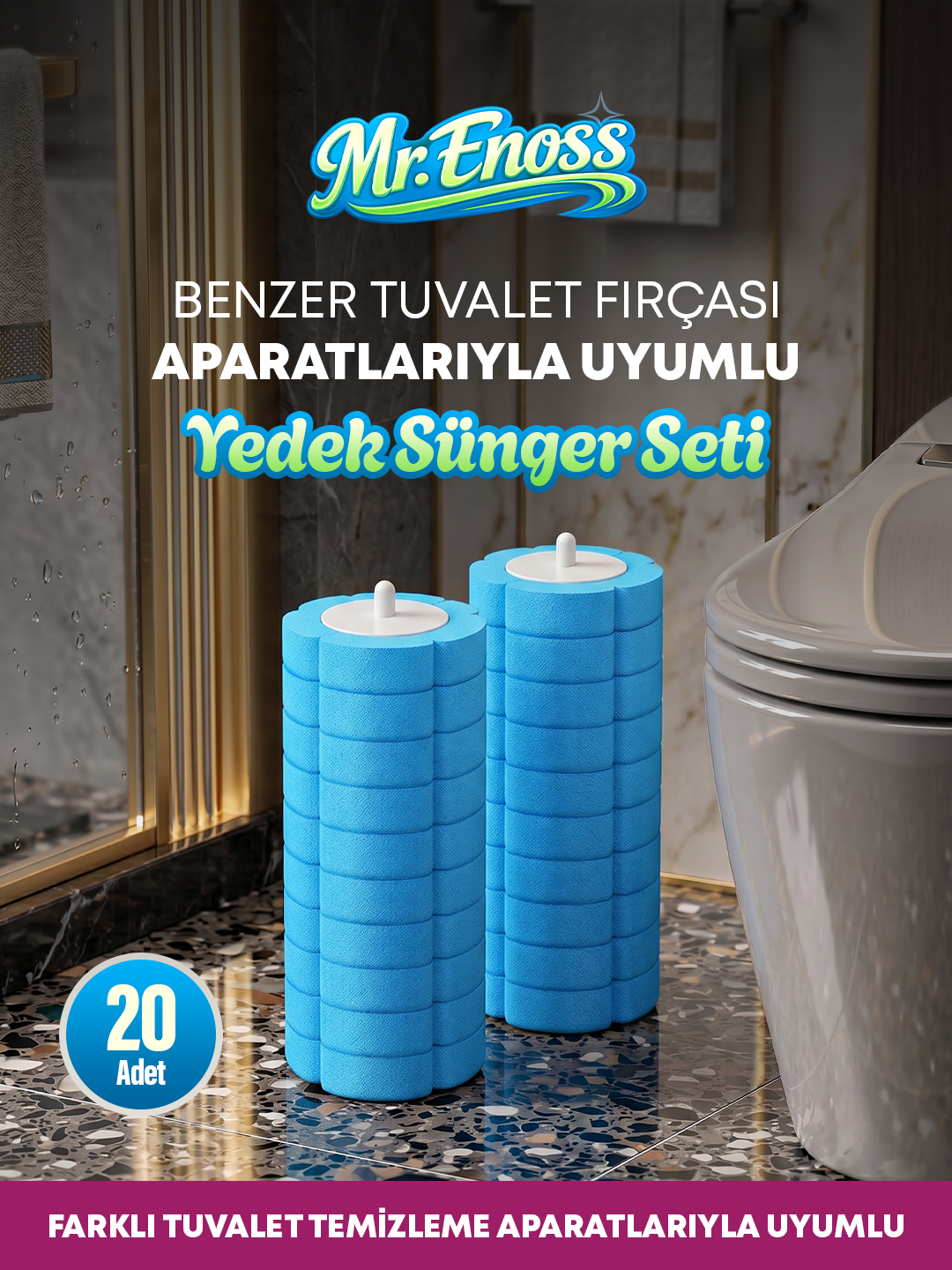Beyaz Sabun Kokulu 20 Adet Köpüren Yedek Sünger Kullan At - ( Mekanızma Dahil Değildir)