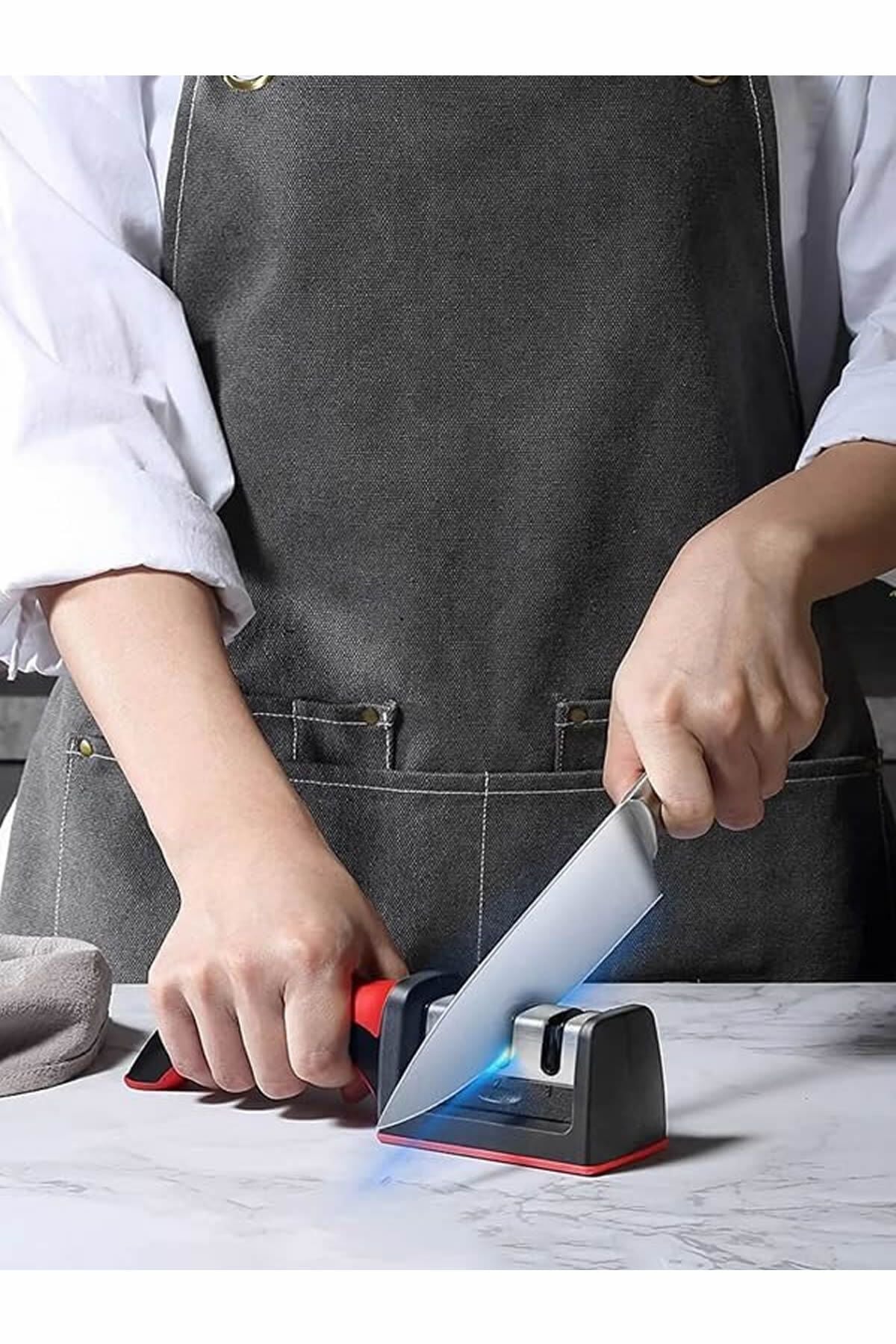 Bıçak Bileme Aleti 3 Aşamalı, 3 Açılı Bıçak Bileyici,Bıçak Keskinleştirmek İçin Pratik Mutfak Eşyası