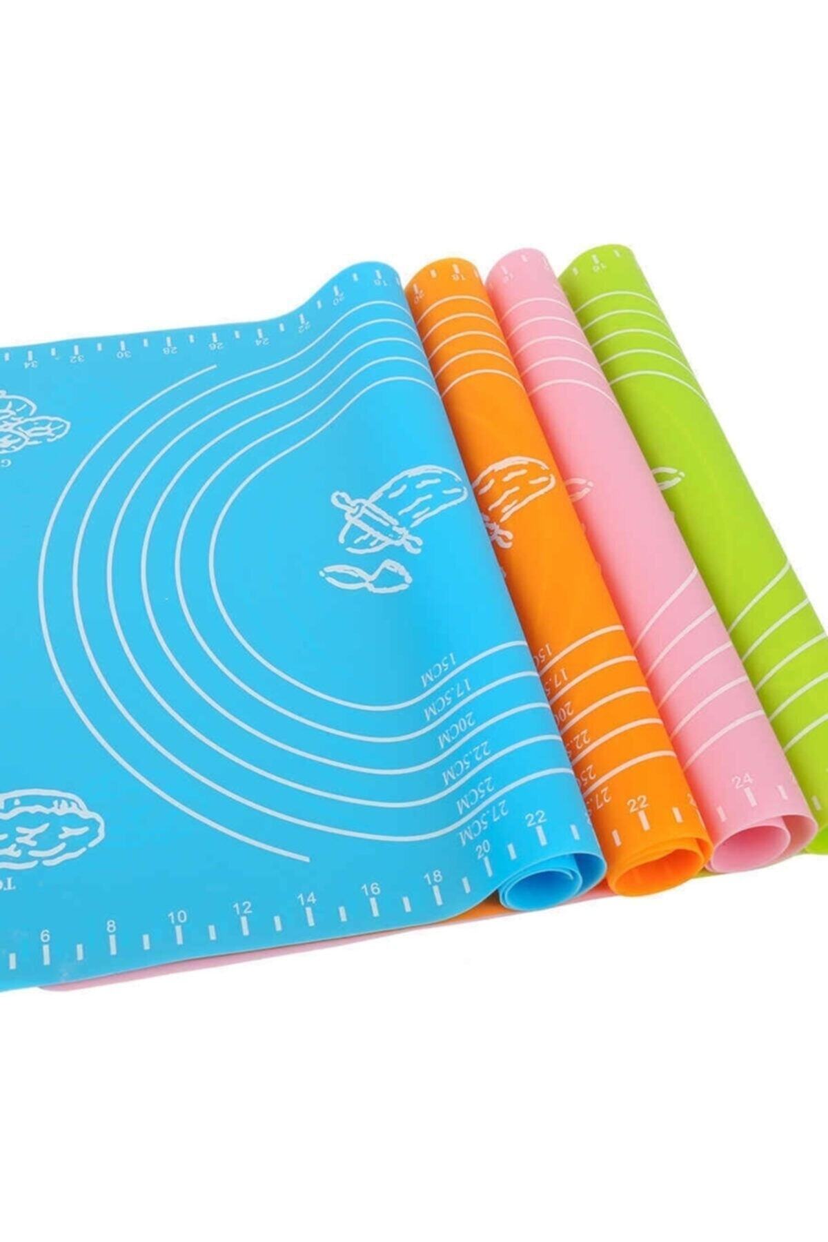 Büyük Boy Karışık Renk 65x45 Silikon Hamur Açma Matı