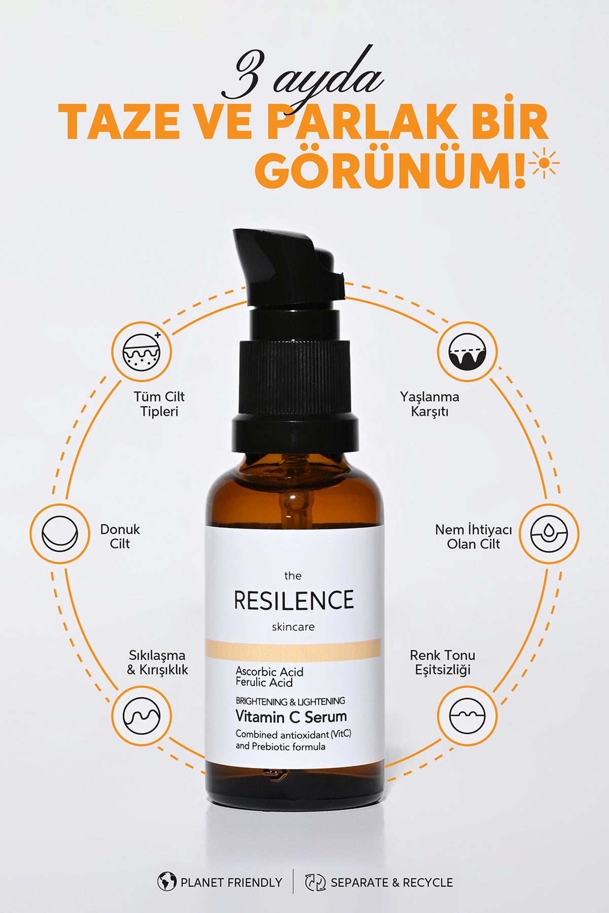 C Vitamini Aydınlatıcı ve Ton Eşitleyici Cilt Bakım Serumu 30 ML