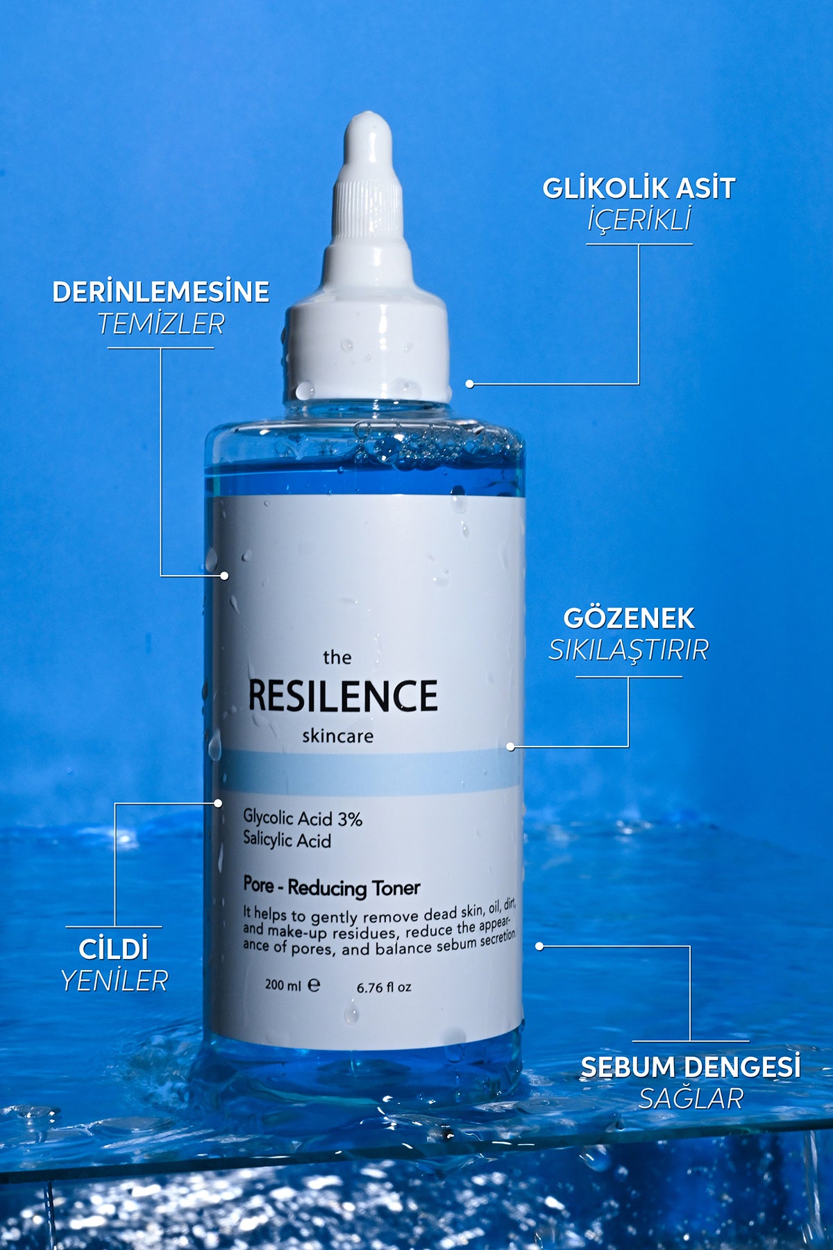 Canlandırıcı ve Gözenek Sıkılaştırıcı Tüm Ciltler İçin Glikolik Asit Tonik 200 ML