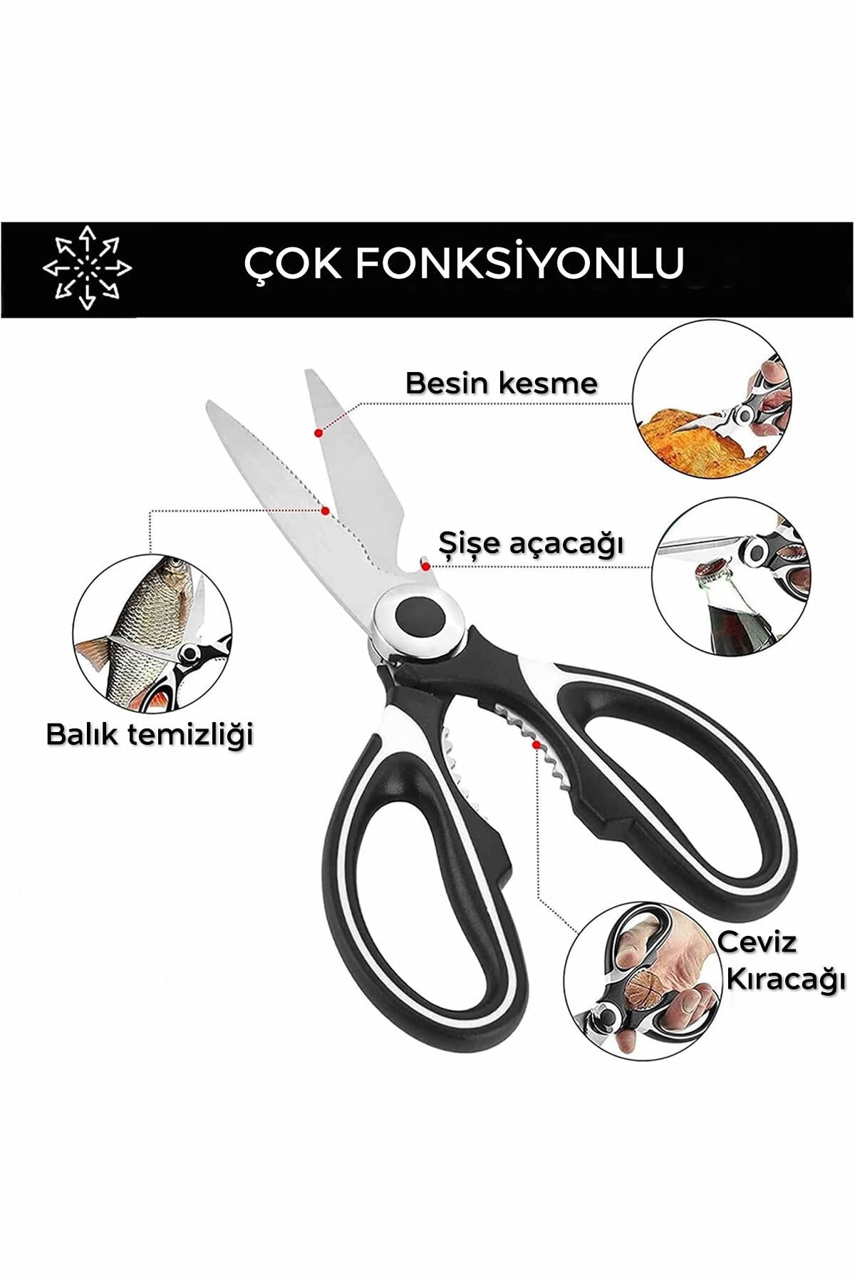 Çok Fonksiyonlu Paslanmaz Çelik Tavuk Makası | Tavuk Balık Sebze Makası