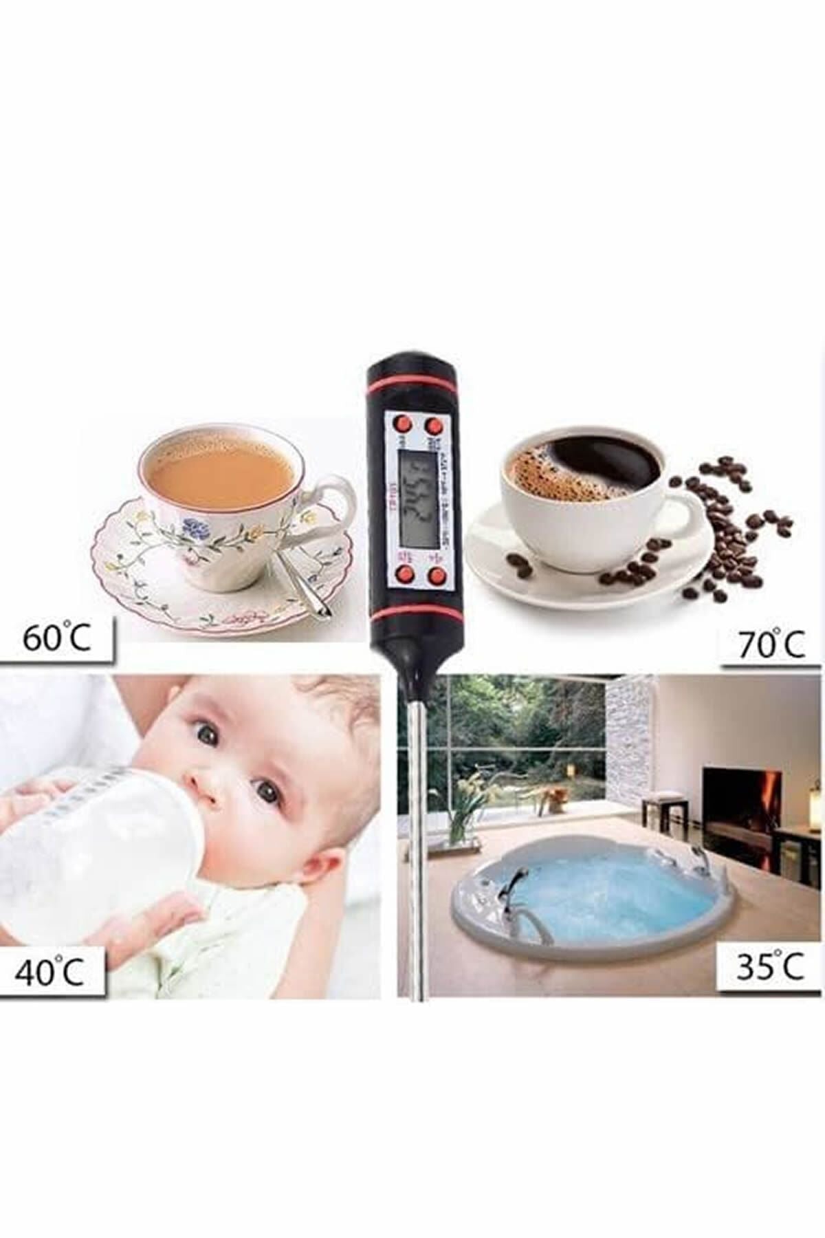Dijital Gıda Termometresi Sıcaklık Derece Kutulu Et Süt Mama Yemek Isı Ölçer