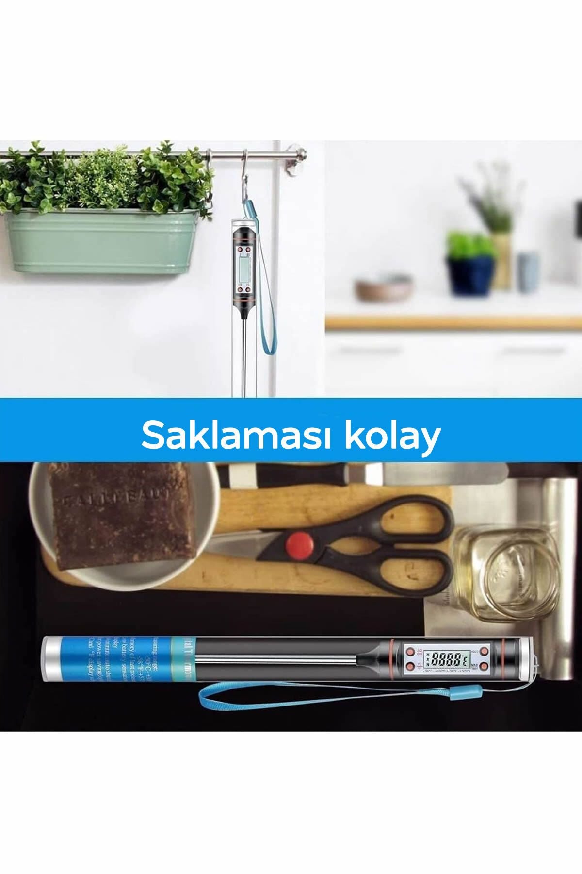 Dijital Gıda Termometresi Sıcaklık Derece Kutulu Et Süt Mama Yemek Isı Ölçer