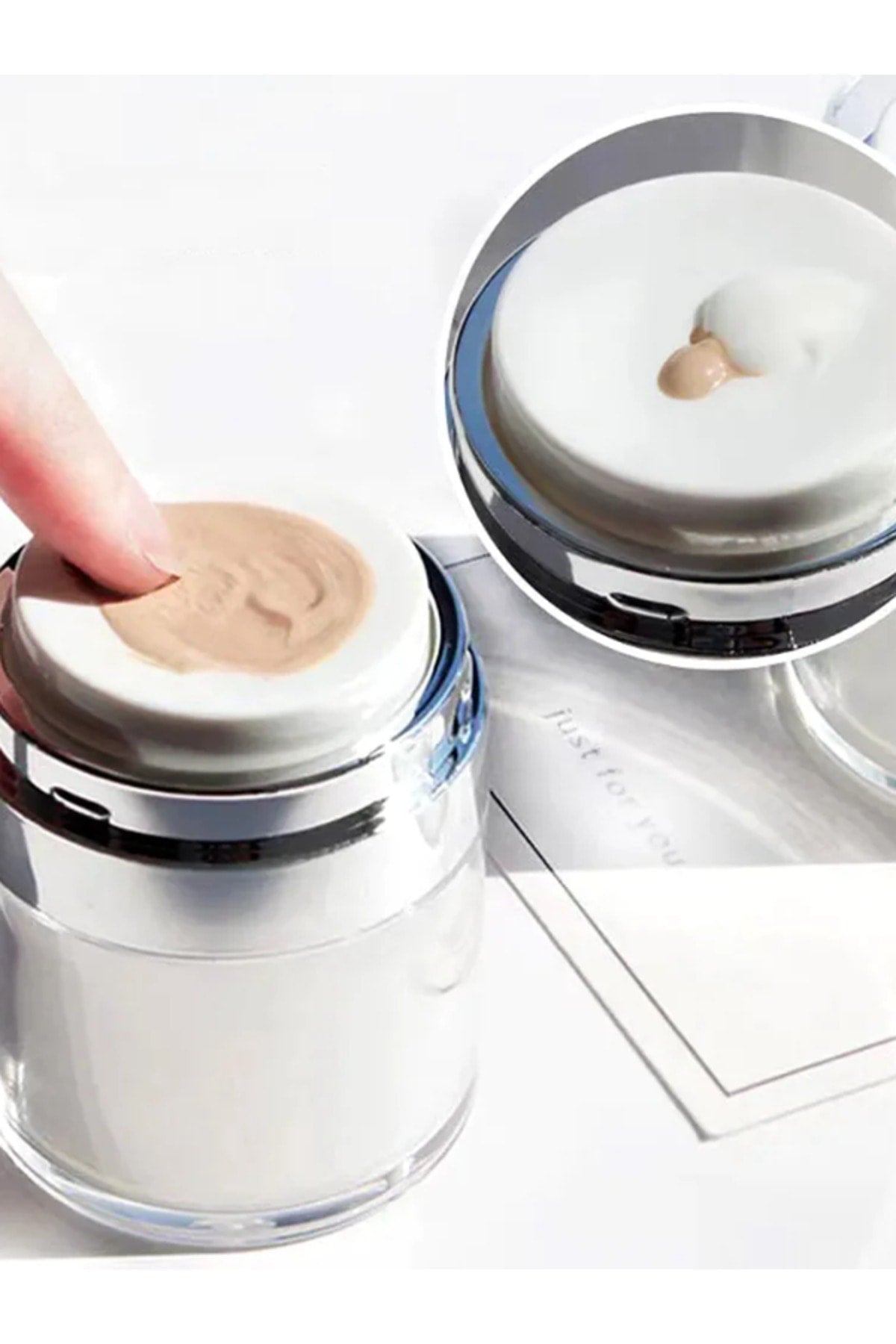 Doldurulabilir Pompalı Krem Kutusu 30ml