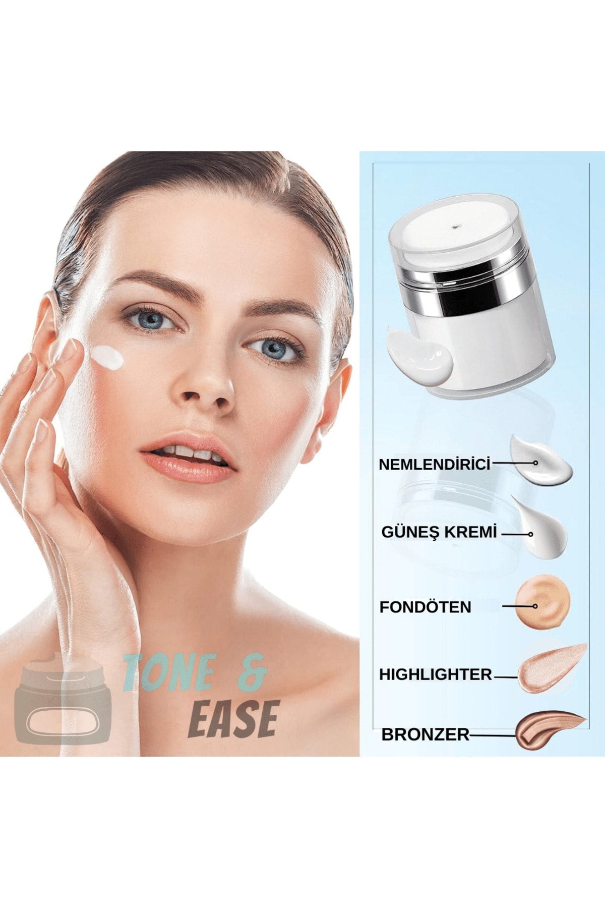 Doldurulabilir Pompalı Krem Kutusu 30ml