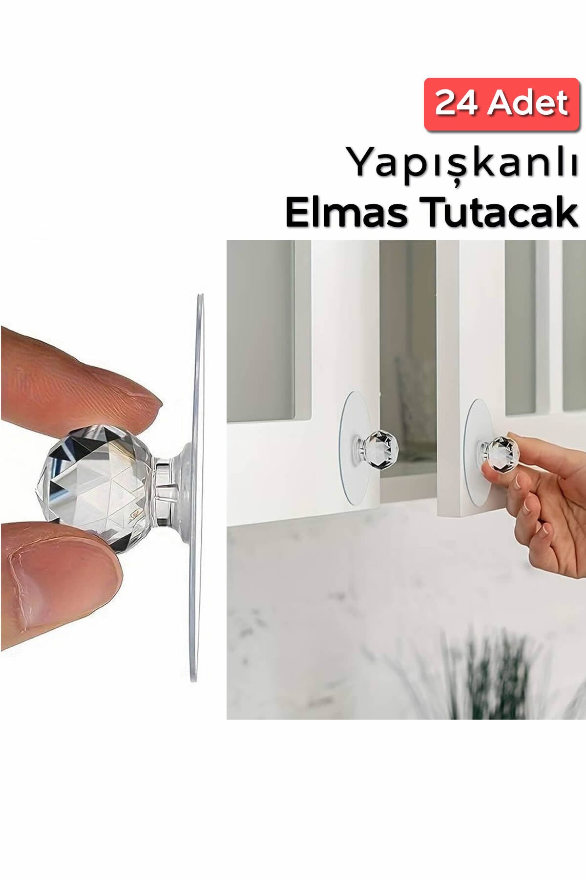 Her Eve Lazım 24 Adet Çekmece Dolap Kapı Düğmesi Pratik Çok Amaçlı Ev Gereci