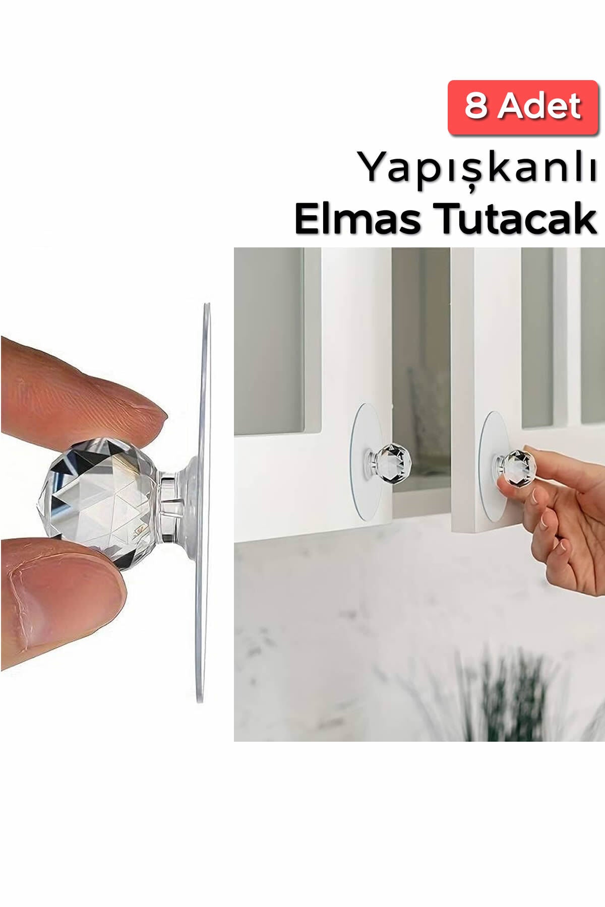 Her Eve Lazım 8 Adet Çekmece Dolap Kapı Düğmesi Pratik Çok Amaçlı Ev Gereci
