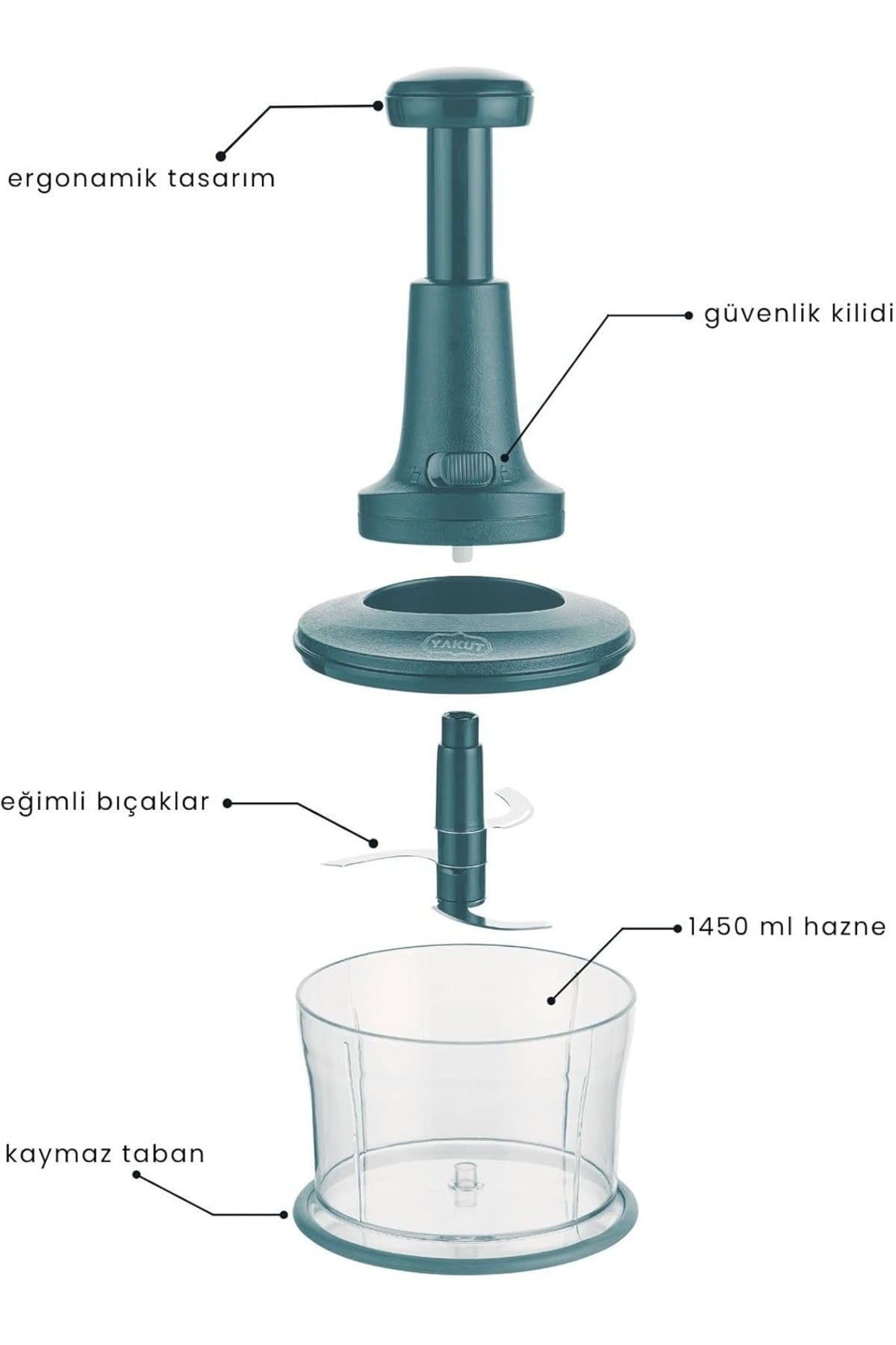 Karışık Renk Çelik Bıçaklı Basmalı El Rondosu