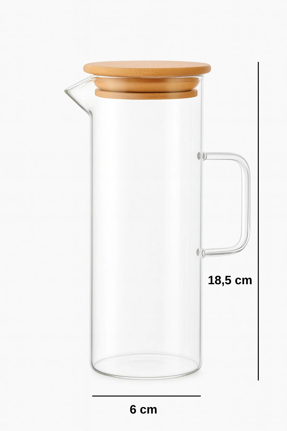 Lavino 3 Parça 400 ML Borosilikat Yağlık - Bambu Altlık Ve 2 Adet Bambu Kapaklı Cam Yağdanlık