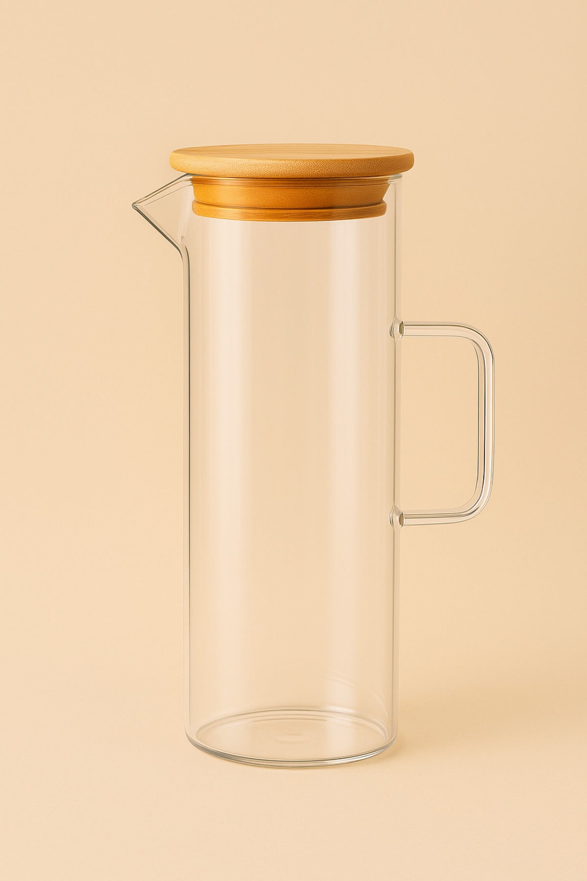 Lavino 3 Parça 400 ML Borosilikat Yağlık - Bambu Altlık Ve 2 Adet Bambu Kapaklı Cam Yağdanlık