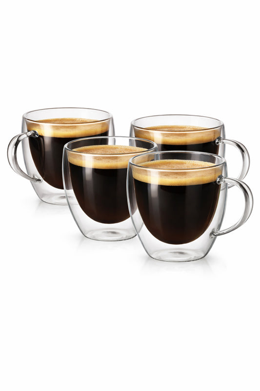 Main 4 Adet 250 ML Çift Cidarlı Kahve Kupası Bardak Isı Yalıtımlı