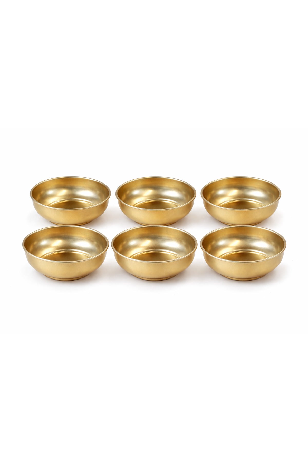 Mini Gold Çerezlik Seti 6'lı– 9,5 cm Metal Sunum Kasesi