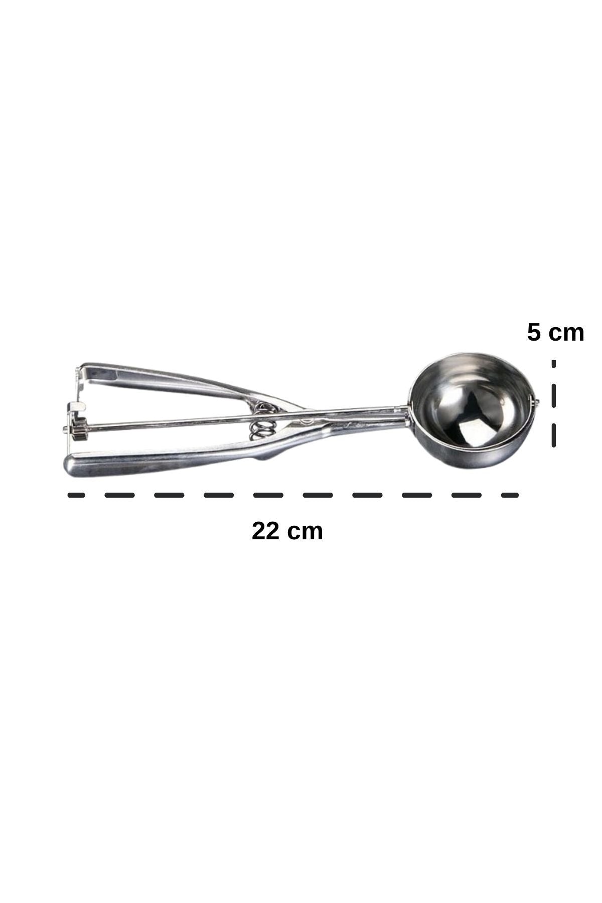 Paslanmaz Çelik Dondurma Servis Sunum Kaşığı Krom - 21 Cm