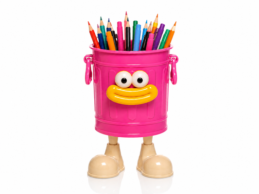 PEMBE Gosi 1 Adet Özel Tasarım Ayaklı Pörtlek Gözlü Plastik Organizer Kalemlik Makyaj Kutusu Düzenleyici