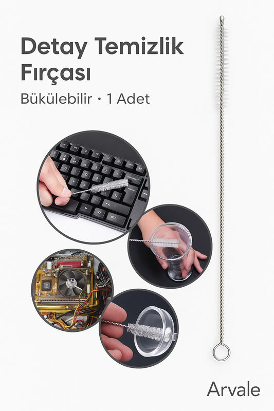 Pipet Temizleme Fırçası Pratik Bükülebilir Temizlik Fırçası Klavye Temizleme Fırçası Beyaz