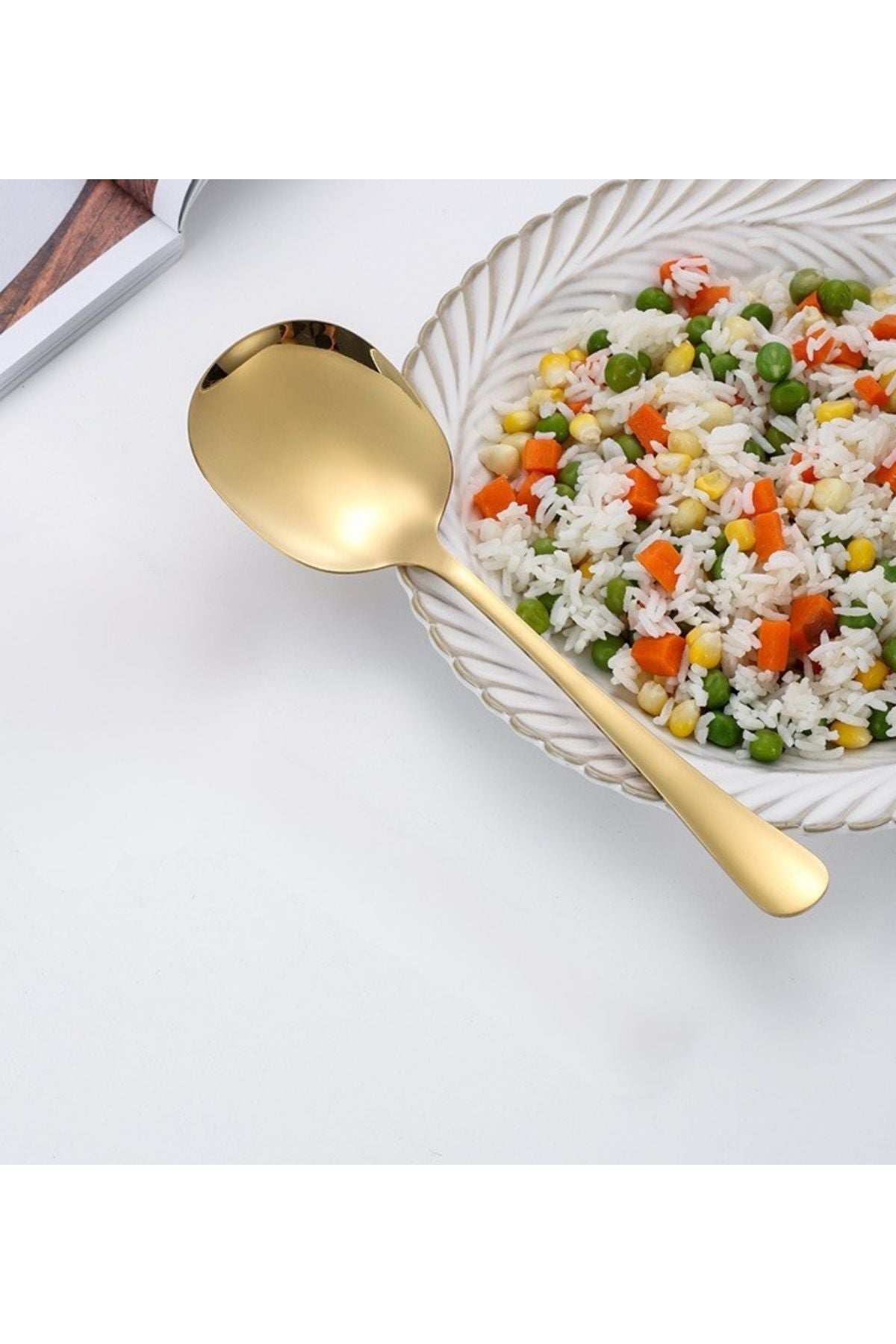 Profesyonel 21 cm Paslanmaz Çelik Servis Kaşığı – Yemek ve Salata Servisi İçin