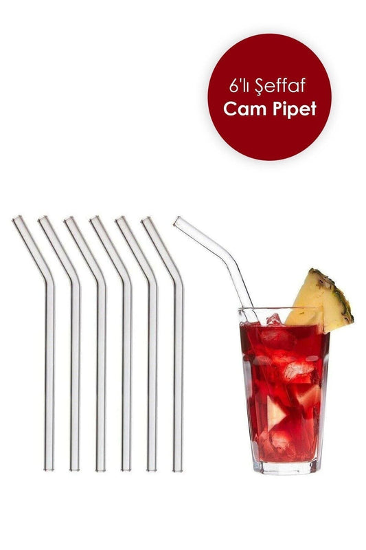 Şeffaf 6'lı Cam Eğimli Pipet