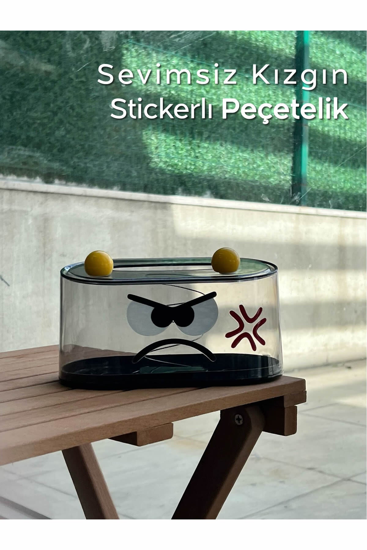 Sevimsiz Kızgın Peçetelik | Stickerlı Yapıştırılabilir Peçetelik