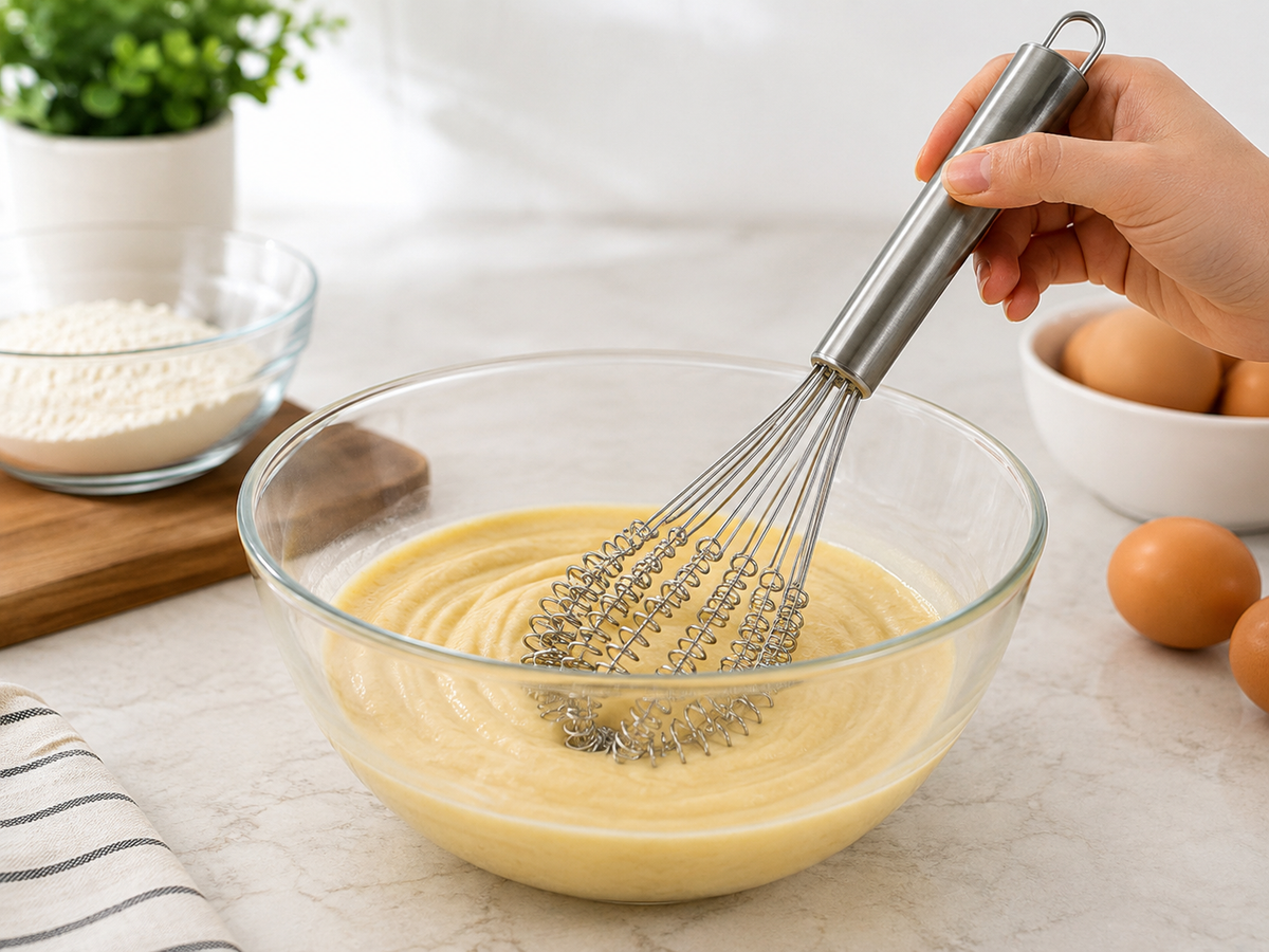 Metal Spiral Çırpıcı – Ergonomik Saplı Yumurta, Krema, Sos ve Hamur Karıştırıcı Mutfak Çırpıcısı