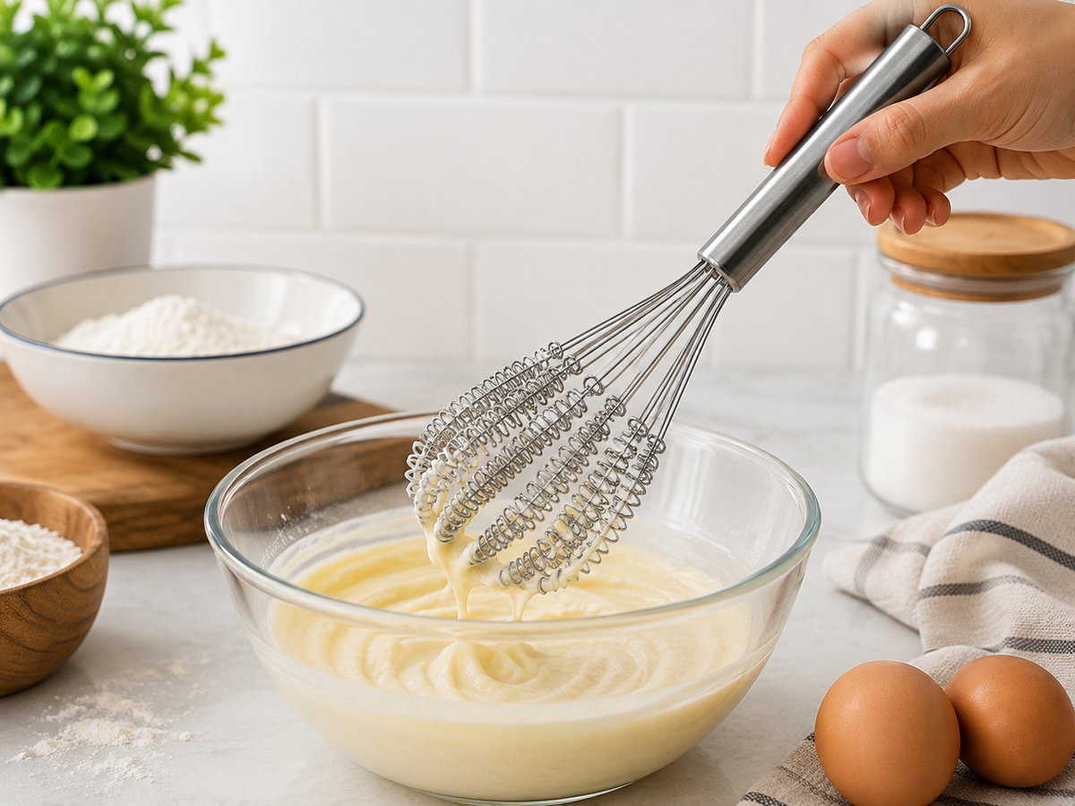 Metal Spiral Çırpıcı – Ergonomik Saplı Yumurta, Krema, Sos ve Hamur Karıştırıcı Mutfak Çırpıcısı