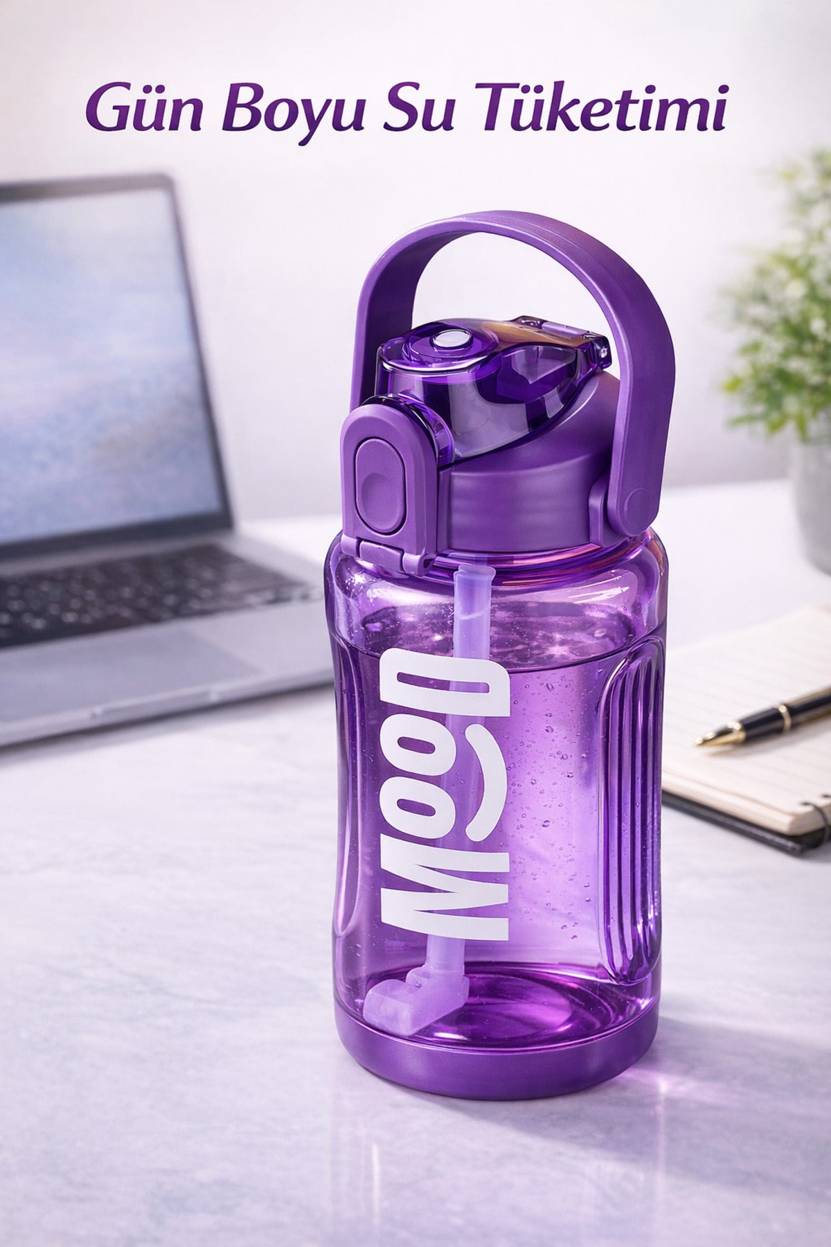 Spor Matarası Suluk - 1000 ml Pipetli , Kilitli Kapak, Su Sızdırmaz Tasarım