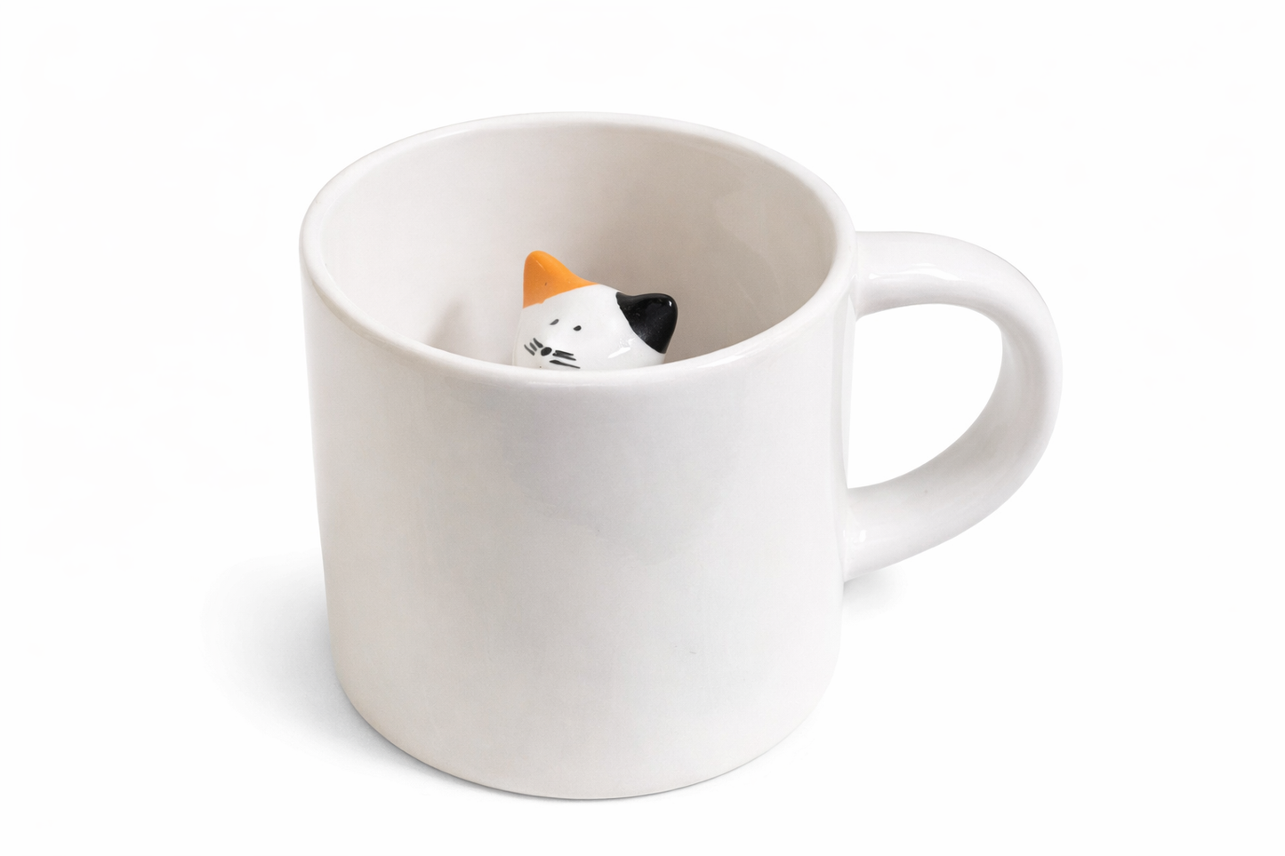 Sürpriz Kedi Figürlü Seramik Kahve Kupası – Gizli Tasarım Mug Bardak