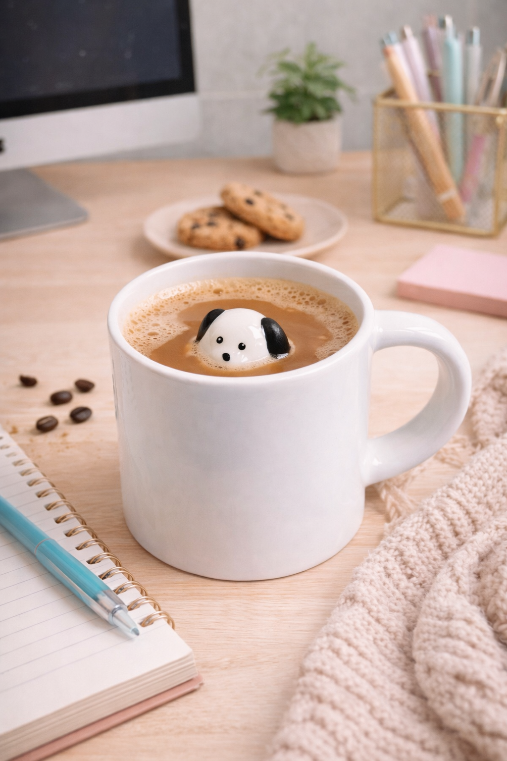 Sürpriz Köpek Figürlü Seramik Kahve Kupası – Gizli Tasarım Mug Bardak