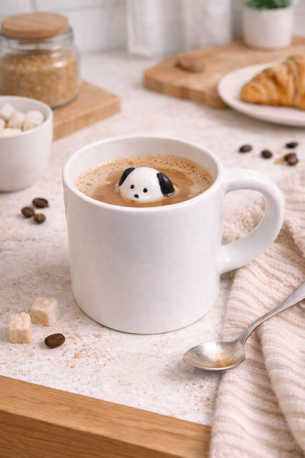 Sürpriz Köpek Figürlü Seramik Kahve Kupası – Gizli Tasarım Mug Bardak