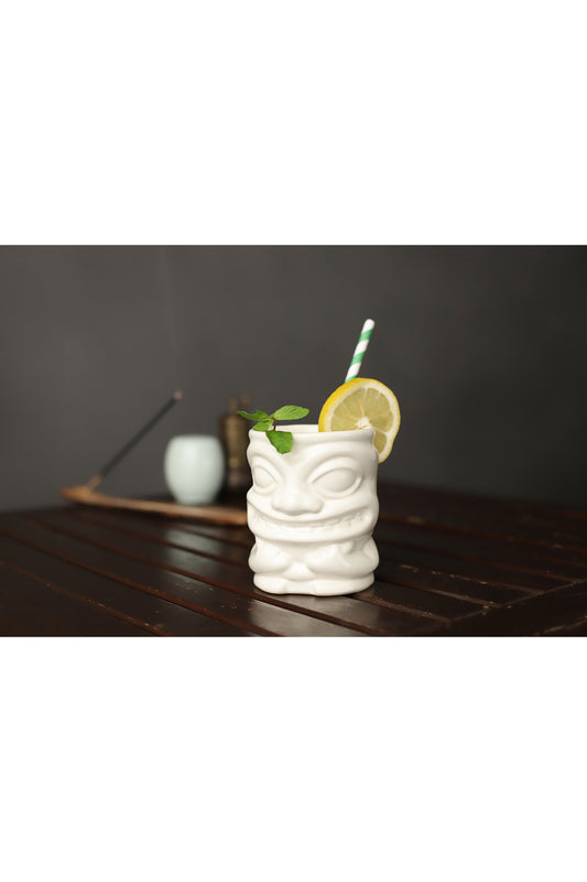 Tiki Kokteyl Ve Meşrubat Bardağı Kulplu 350 ml Beyaz Kupa B1