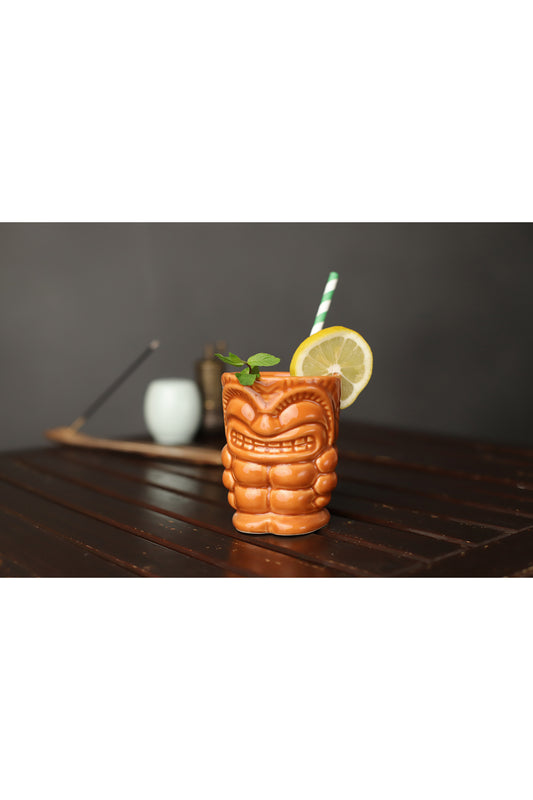Tiki Kokteyl Ve Meşrubat Bardağı Kulplu 350 ml Kahverengi Kupa A2