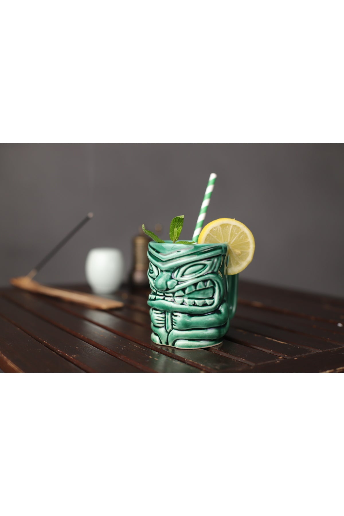 Tiki Kokteyl Ve Meşrubat Bardağı Kulplu 350 ml Yeşil Kupa C5