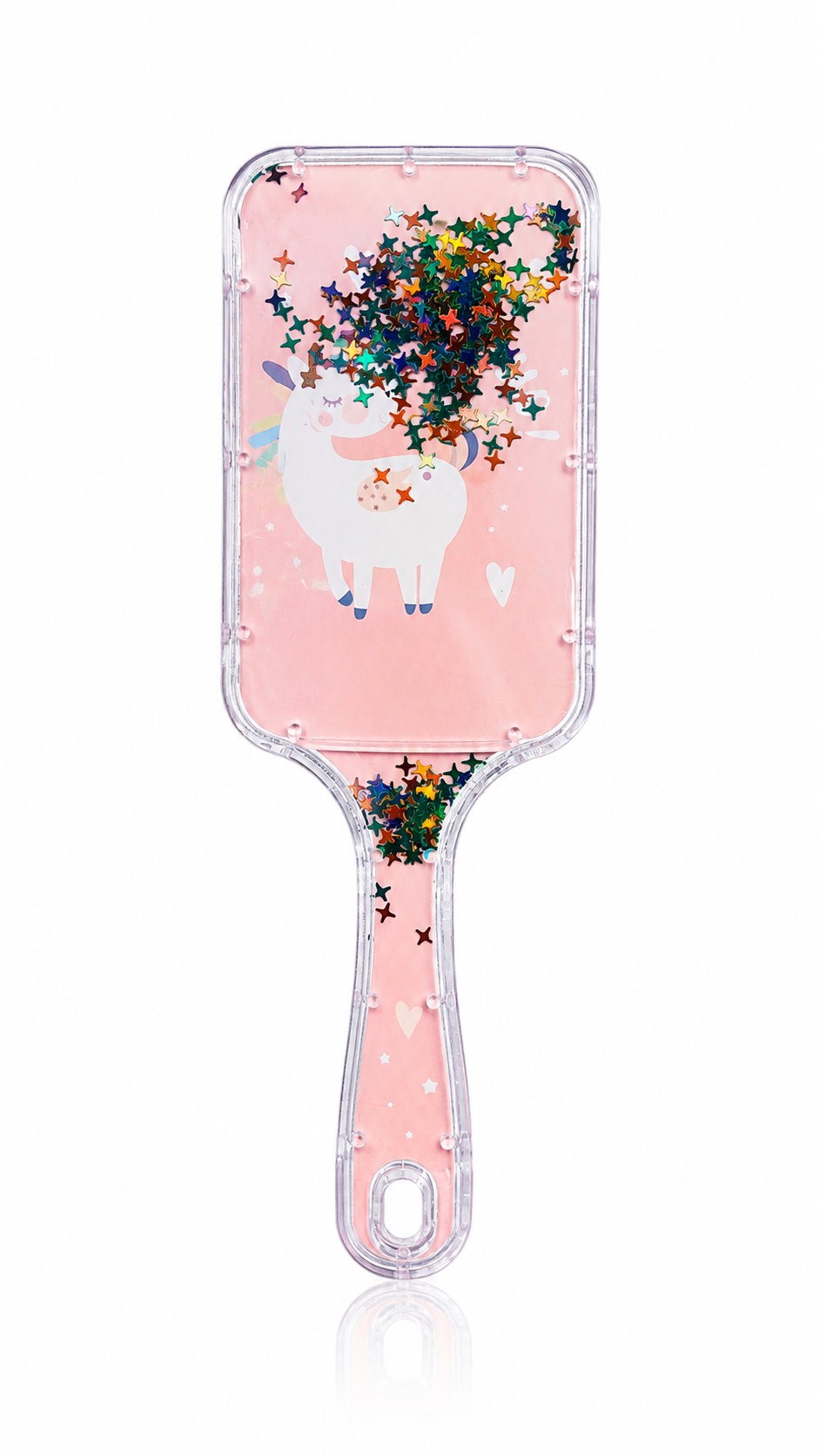 Unicorn Desenli Çocuk Saç Tarağı | Simli Yıldızlı Dolaşık Açıcı Saç Fırçası | Kız Çocuk Tarak