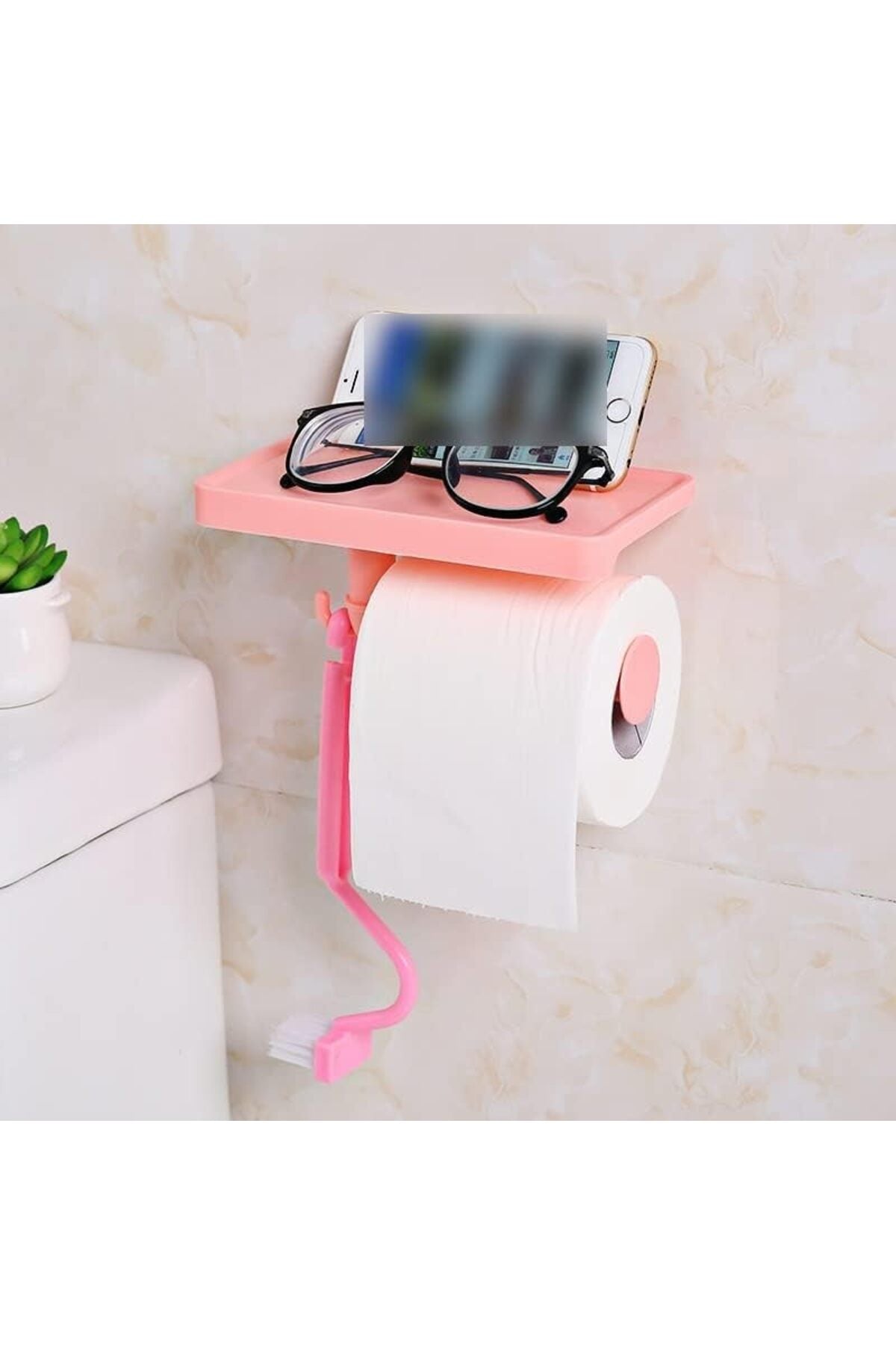 Yapışkanlı Kapaklı Tuvalet Kağıdı Askısı Banyo Tuvalet Kağıtlığı Aparatı Peçetelik Organizer Plastik