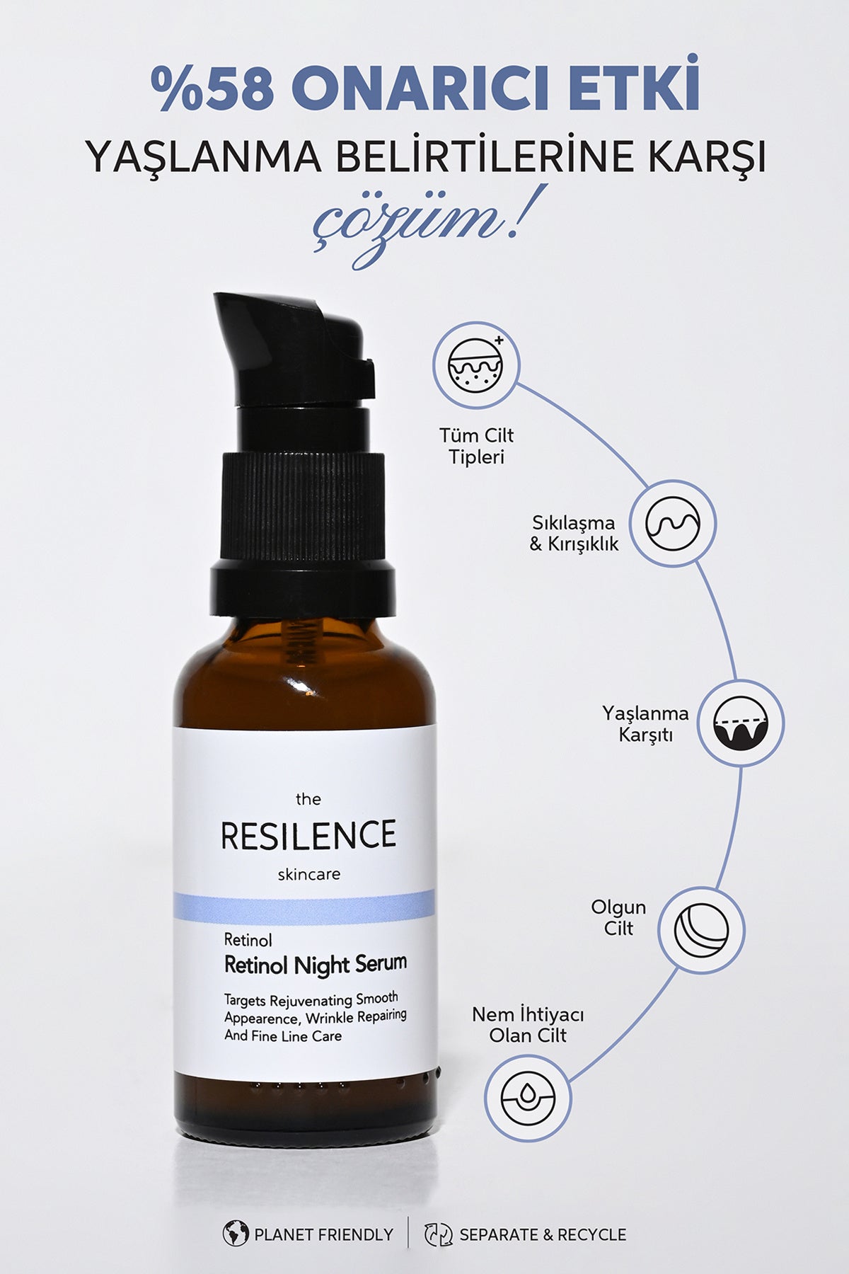 Yaşlanma Ve Kırışıklık Karşıtı Onarıcı Retinol (a Vitamini) Gece Serumu 30 Ml
