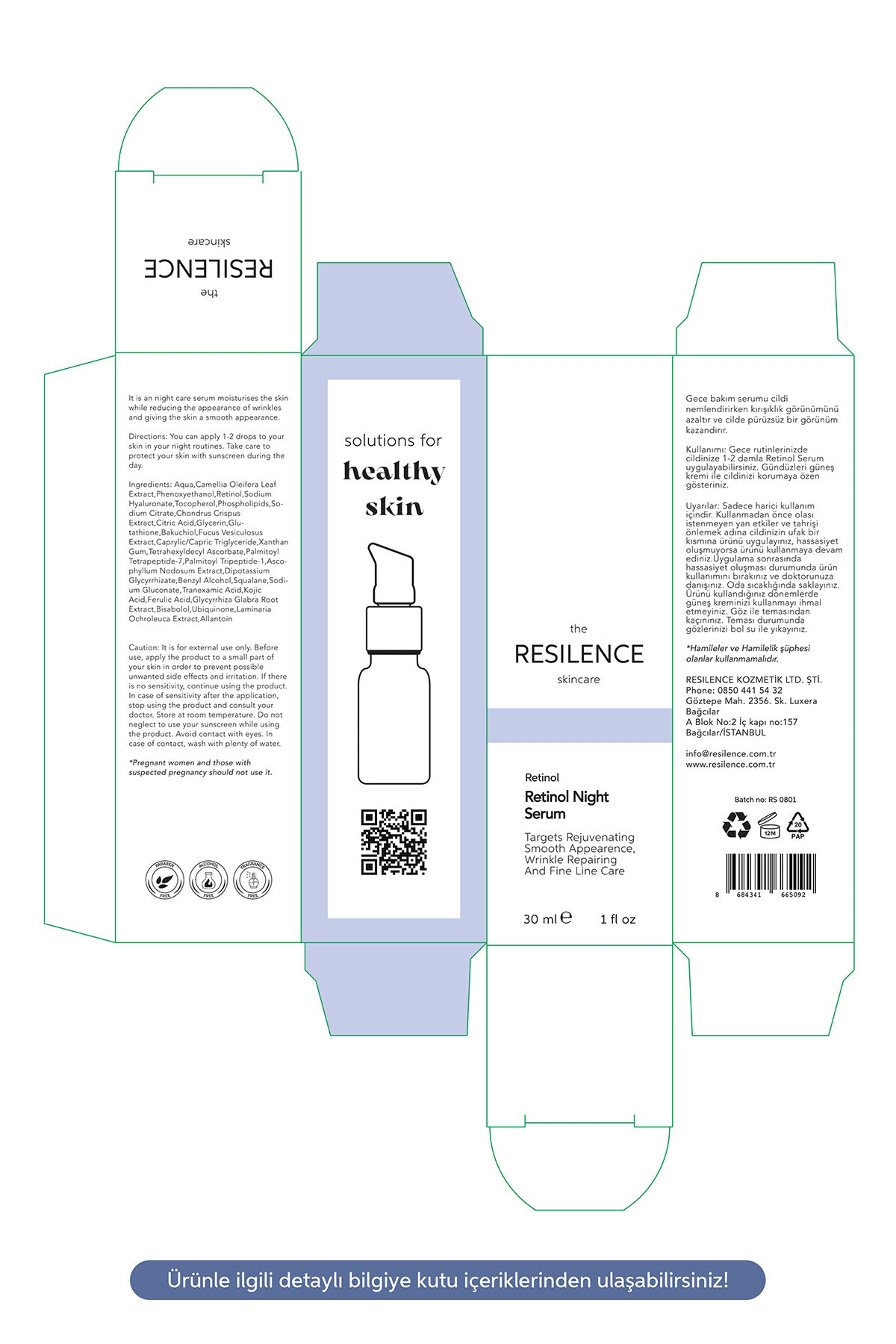Yaşlanma Ve Kırışıklık Karşıtı Onarıcı Retinol (a Vitamini) Gece Serumu 30 Ml