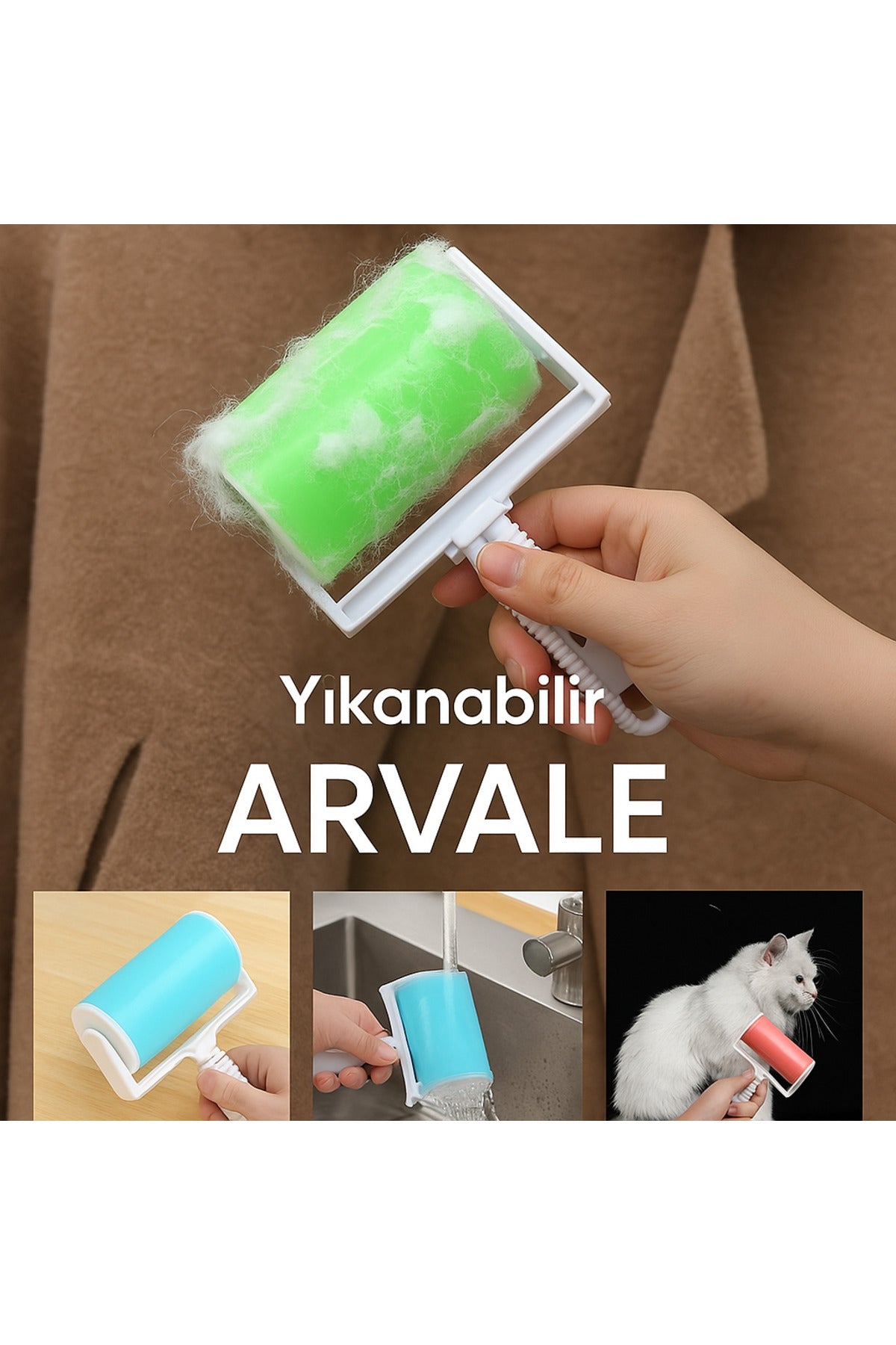 Yıkanabilir Pratik Tüy Ve Toz Toplama Rulosu Kedi Köpek Tüy Toplama