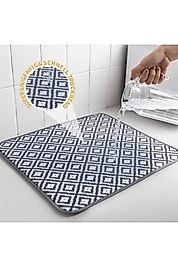 38x50 Su Emebilen Nano Teknoloji Koku Ve Nem Önler Her Mutfağa Lazım Desenli Kurutma Matı