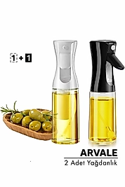 2 Adet Sprey Yağdanlık Cam Şişe Yağ Püskürtücü 225 ml