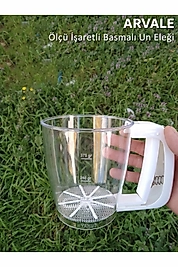 Ölçü İşaretli Pratik Basmalı Un Eleği | Beyaz