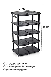 5 Katlı Raflı Siyah Ayakkabılık  , Ayakkabı Düzenleme Depolama Organizer  - 1 ADET