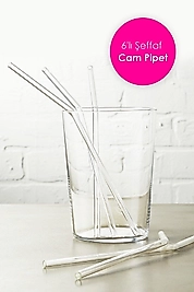 Şeffaf 6'lı Cam Eğimli Pipet