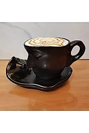 Iskandinav Yüz Şekilli Fincan Takımı 1 Adet 110 ml - Kupa Kahve Fincan Takımı Arv0721