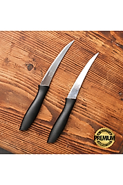 Tujo Tırtıklı Meyve Sebze Bıçağı 6 Adet - Siyah