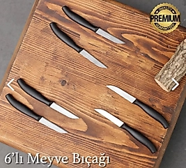 Tujo 6 Lı Meyve Bıçağı Lüx - Siyah