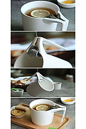 Perla Poşet Çay Demleme Kupası Beyaz Özel Tasarım Pratik Çay Demleme Poşet Çay Bardak