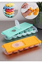 2 Adet Pratik 12 Bölmeli Bas Parmak Silikon Buz Kalıbı |kapaklı Silikon Yapışmaz Bas Parmak Buzluk