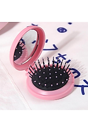 Katlanır Mini Aynalı Tarak 3 Adet 2’si 1 Arada Karışık Renkli Yuvarlak Cep Ve Çanta Aynası Yuvarlak